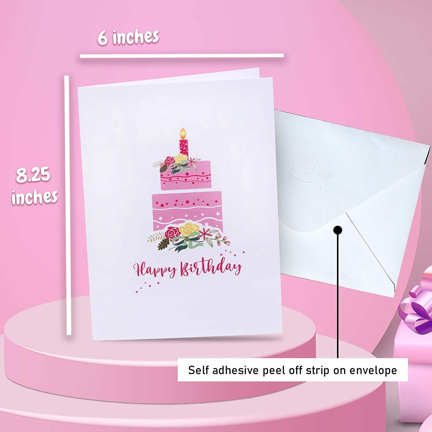 Pink Cake Birthday Card