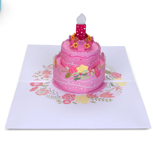 Pink Cake Birthday Card